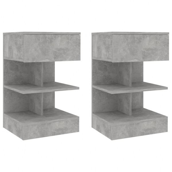 Mesas de noite 2 unidades de concreto cinza 40x35x65 cm D