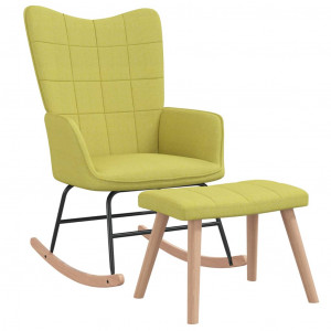 Cadeira de balanço com apoio de pé de tecido verde D