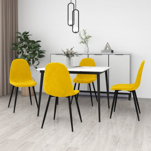 Sillas de comedor 4 uds terciopelo amarillo mostaza D