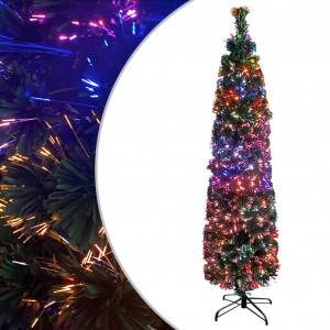 Árbol Navidad estrecho artificial soporte fibra óptica 120 cm D