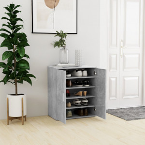Muebles zapateros 2 uds color gris hormigón 27.5x27x102 cm