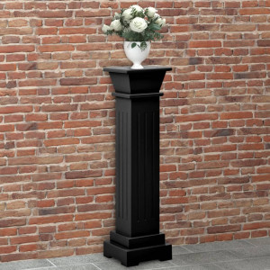 Soporte plantas pilar cuadrado clásico negro 17x17x66 cm MDF D