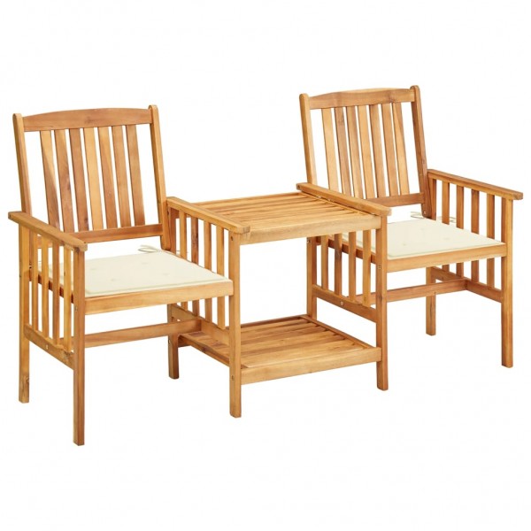 Cadeiras e mesas de chá de jardim com almofadas D