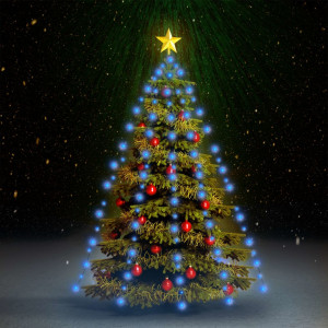 Red de luces de árbol de Navidad 180 LEDs azul 180 cm D