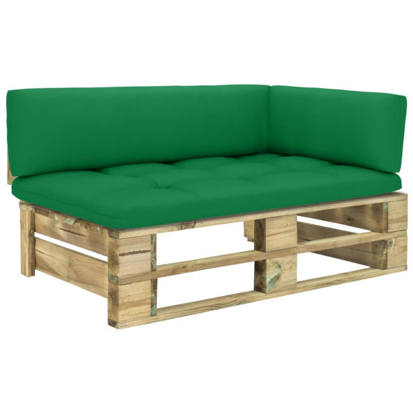 Sofá de jardín esquina de palets madera pino impregnada verde D