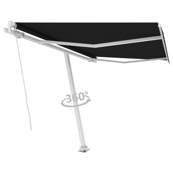 Toldo manual retrátil para pés cinza antracite 300x250 cm D