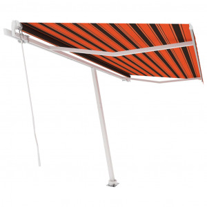 Toldo de pie retráctil manual naranja y marrón 450x300 cm D