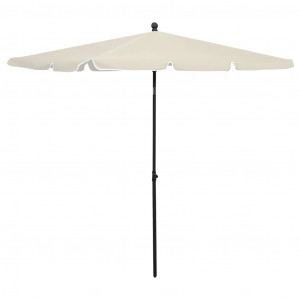 Guarda-chuva de jardim com pau de cor de areia 210x140 cm D