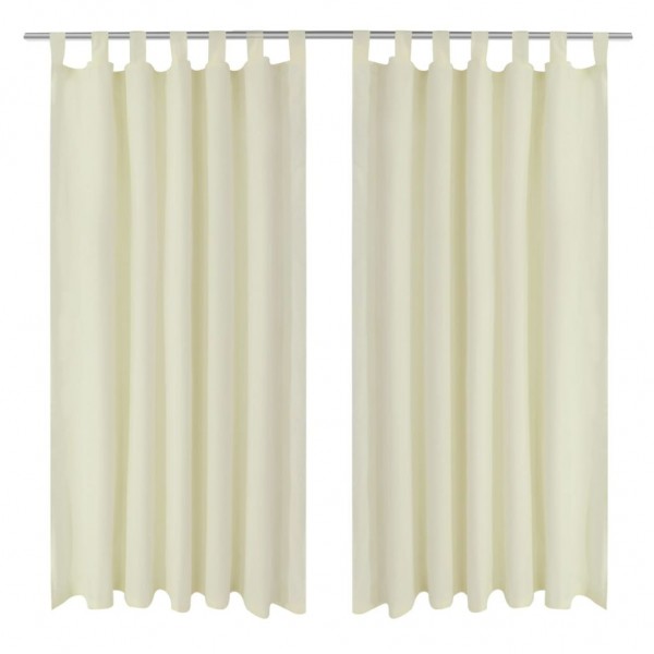 2 cortinas micro-satinadas com trave 140 x 225 cm D