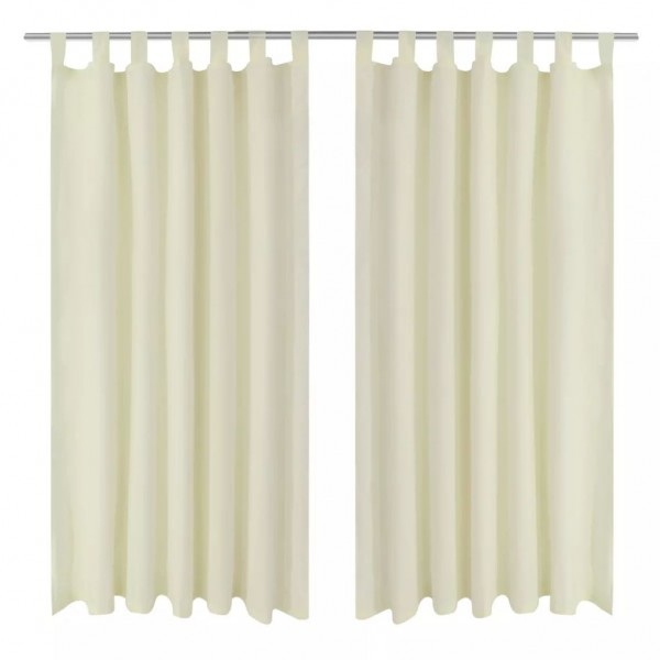 2 cortinas micro-satinadas con trabillas 140 x 245 cm D