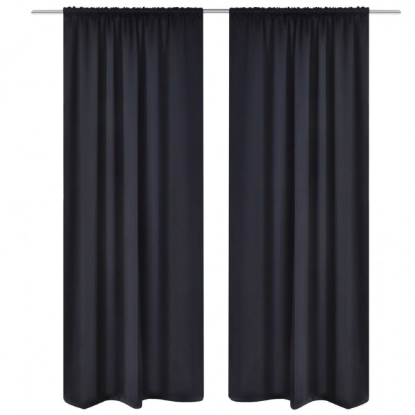 duas cortinas pretas escuras com sacos. blackout 135 x 245 cm D