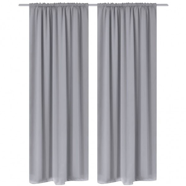 2 cortinas cinza escuro com cordões. escurecimento 135 x 245 cm D