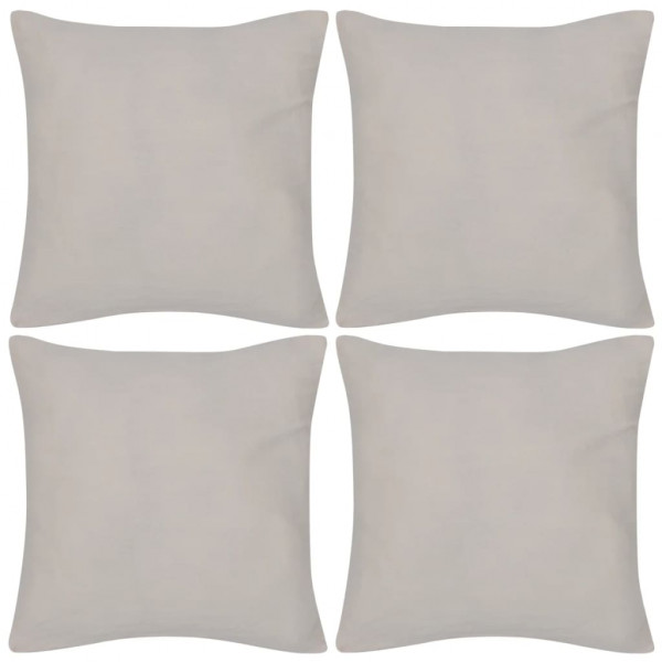 4 capas de almofadas beige de algodão 50x50 cm D