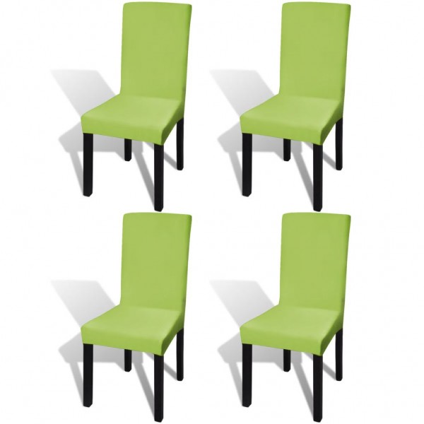 Funda para silla elástica recta 4 unidades verde D