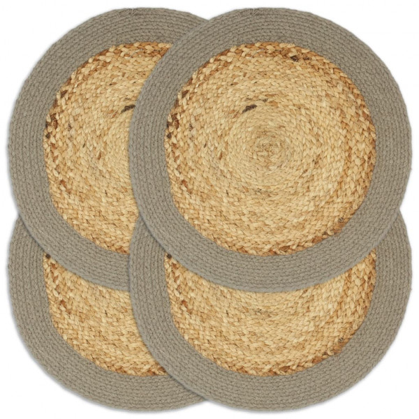 Toalhas individuais de jute e algodão natural e cinza D