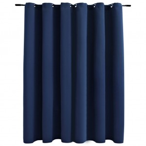Cortina opaca con anillas de metal azul 290x245 cm D