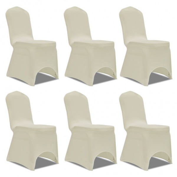 Conjunto de 6 Capas ajustadas para cadeiras. cor creme D