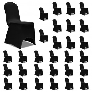 Funda de silla elástica negra 30 unidades D