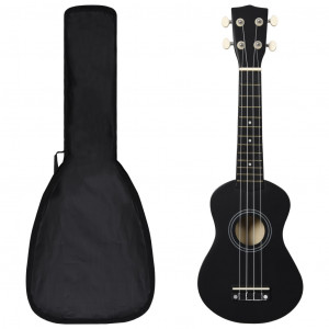 Soprano ukelele conjunto com caso de criança preta 21 D