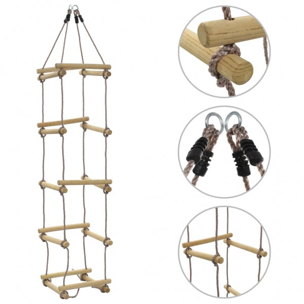 Escalera de cuerda para niños madera 200 cm D