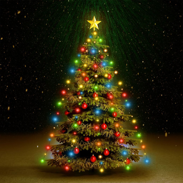 Rede de luzes de árvore de Natal 210 LEDs coloridos 210 cm D