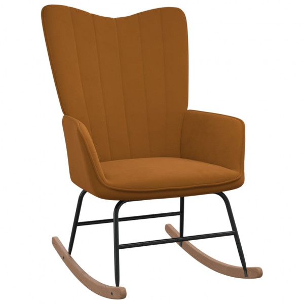 Cadeira de balanço de veludo marrom D
