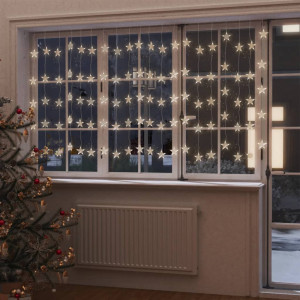 Cortina de luzes estrelas 500 LEDs branco quente 8 funções D