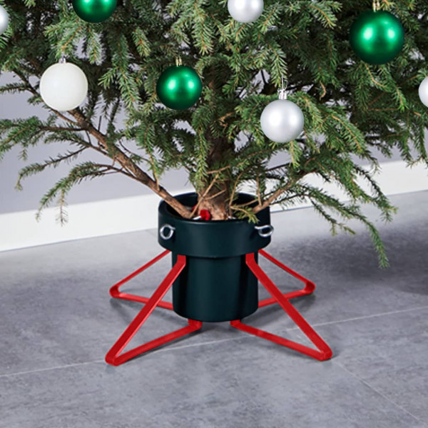 Soporte para árbol de Navidad verde y rojo 46x46x19 cm D