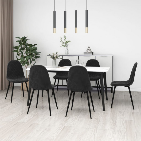 Silla de comedor 6 unidades terciopelo negro D