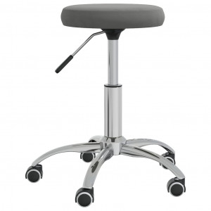 Stool de massagem de veludo cinza escuro D