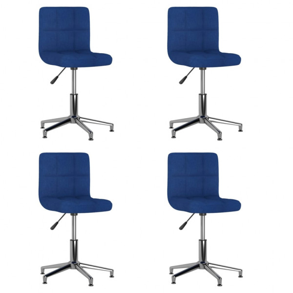 Sillas de comedor giratorias 4 unidades tela azul Sillas de comedor giratorias 4 unidades tela azul D