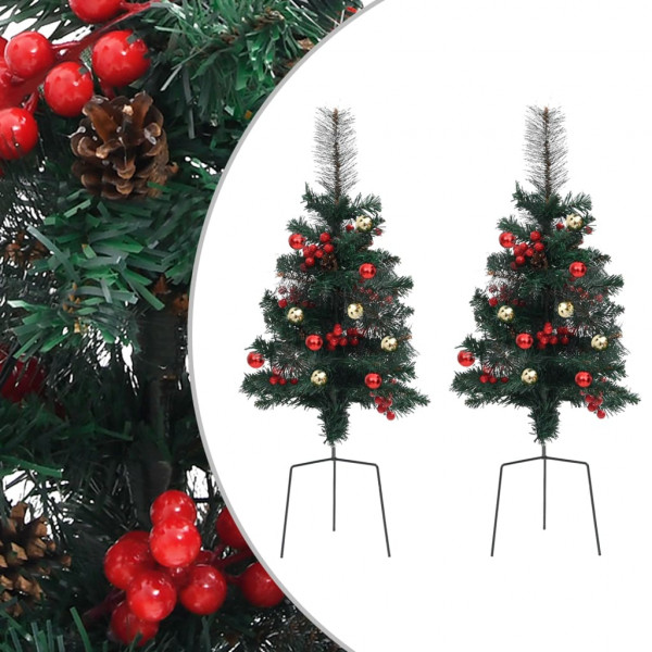 Árvores de Natal artificiais de rua 2 ss PVC 76 cm D