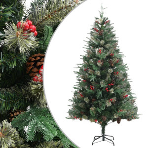 Árbol de Navidad y piñas verde PVC y PE 195 cm D