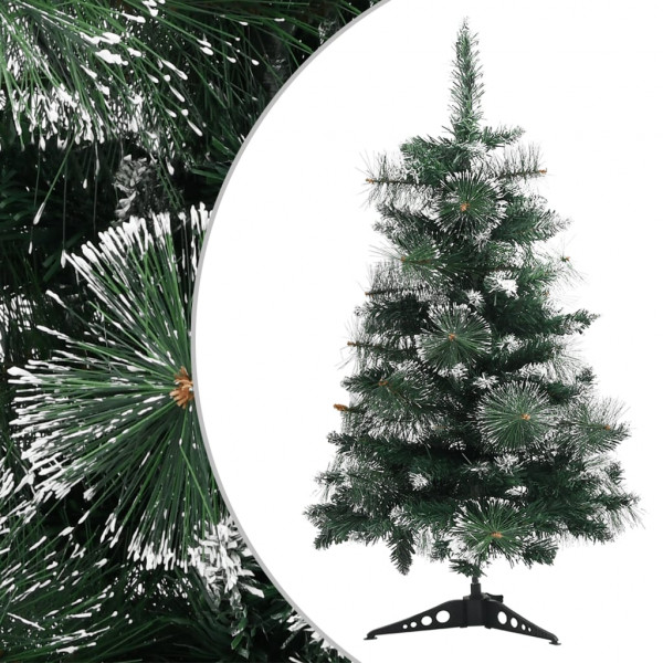 Árvore de Natal artificial com suporte de PVC verde e branco 60 cm D