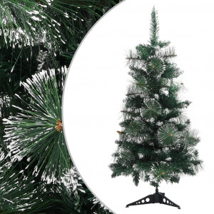 Árbol Navidad artificial con soporte PVC verde y blanco 90 cm D