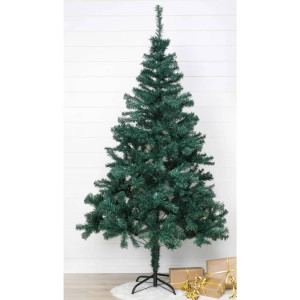 HI Árbol de Navidad con soporte de metal verde 180 cm D