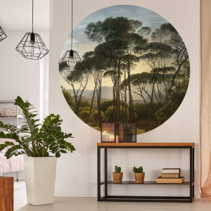 WallArt Círculo de papel pintado Umbrella Pines in Italy 142.5 cm D