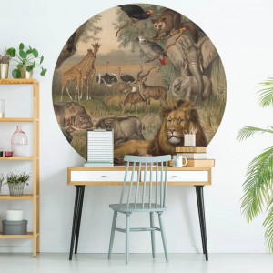 WallArt Círculo de papel pintado Animals of Africa 190 cm D