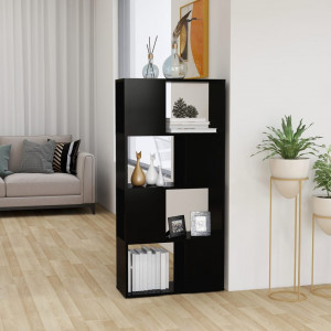 Librería separador madera contrachapada negro 60x24x124.5 cm D