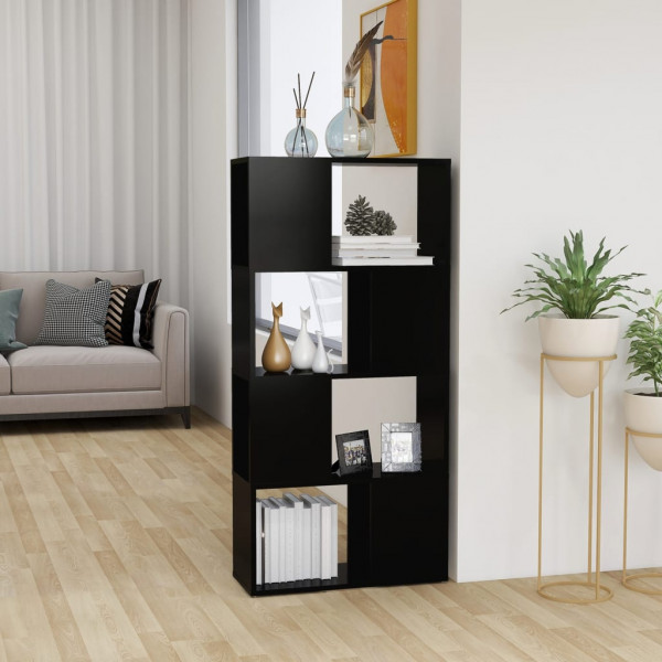 Livraria separador madeira contraplacada preto 60x24x124.5 cm D