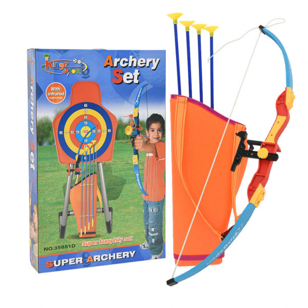 Jogo de tiro de arco e flecha para crianças com alvo D