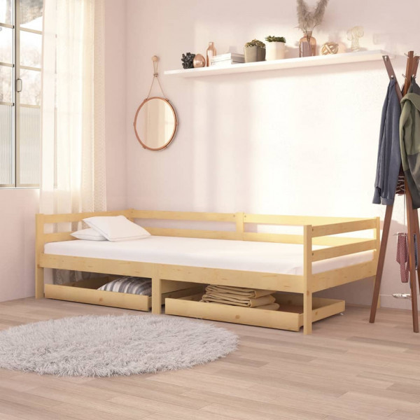 Cajones para sofá cama 2 piezas madera maciza de pino D