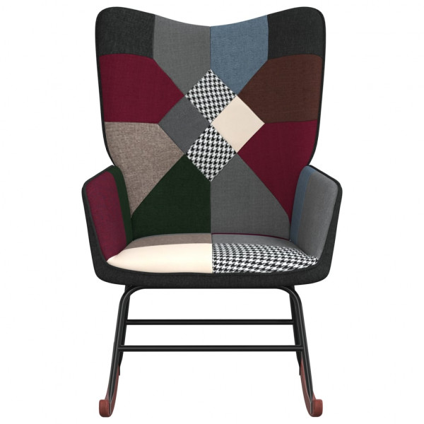 Silla mecedora de tela patchwork M 2