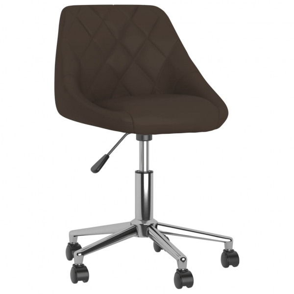 Silla de oficina giratoria de cuero sintético marrón Silla de oficina giratoria de cuero sintético marrón D