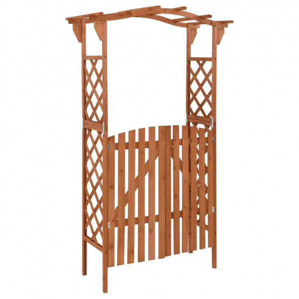 Pergola com porta de madeira maciça de abeto 116x40x204 cm D
