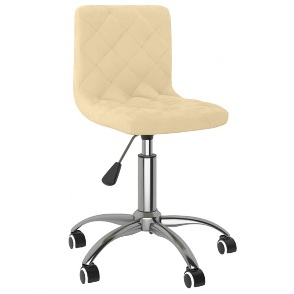 Silla de comedor giratoria de terciopelo crema Silla de comedor giratoria de terciopelo crema D