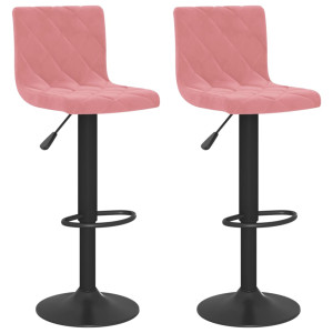 Taburetes de cocina 2 unidades terciopelo rosa D