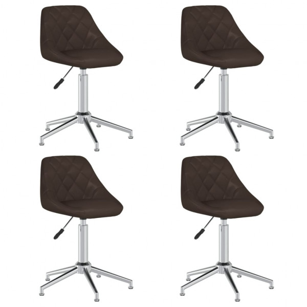 Sillas de comedor giratorias 4 unidades cuero sintético marrón Sillas de comedor giratorias 4 unidades cuero sintético marrón D