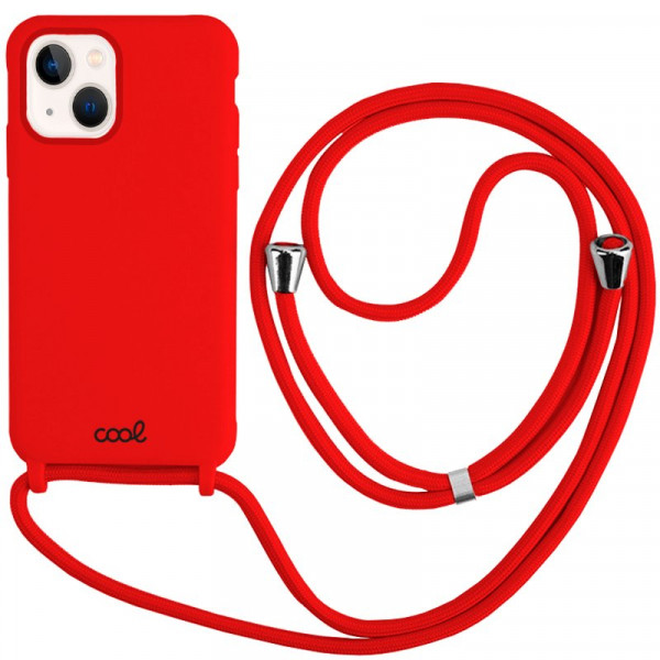Carcaça COOL para iPhone 13 mini Cordão Liso Vermelho D