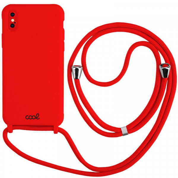 Carcasa COOL para iPhone X / iPhone XS Cordón Liso Rojo D